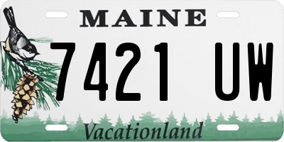 ME license plate 7421UW