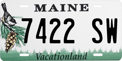 ME license plate 7422SW