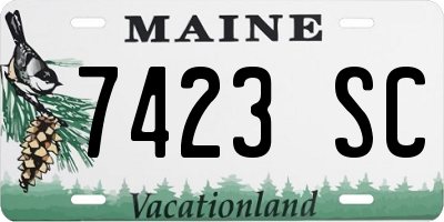 ME license plate 7423SC