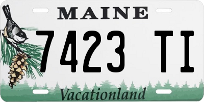 ME license plate 7423TI
