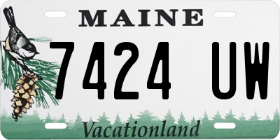 ME license plate 7424UW