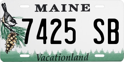 ME license plate 7425SB
