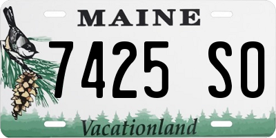 ME license plate 7425SO