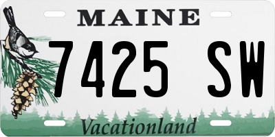 ME license plate 7425SW