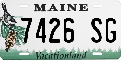 ME license plate 7426SG
