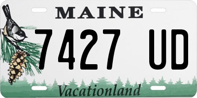 ME license plate 7427UD