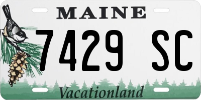 ME license plate 7429SC