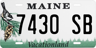 ME license plate 7430SB