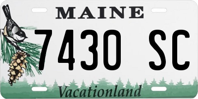 ME license plate 7430SC