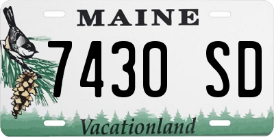 ME license plate 7430SD