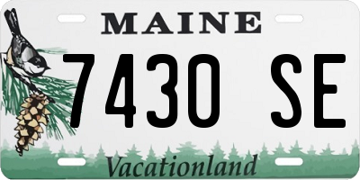 ME license plate 7430SE