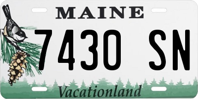ME license plate 7430SN