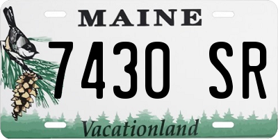 ME license plate 7430SR