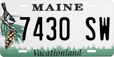 ME license plate 7430SW