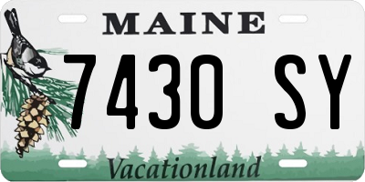 ME license plate 7430SY