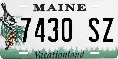 ME license plate 7430SZ