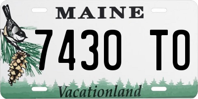 ME license plate 7430TO