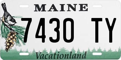 ME license plate 7430TY