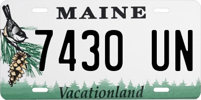 ME license plate 7430UN