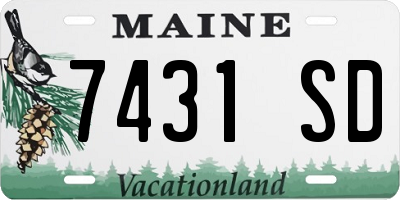 ME license plate 7431SD