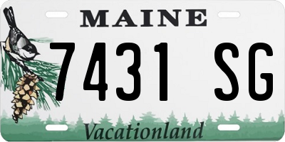 ME license plate 7431SG
