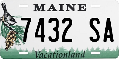 ME license plate 7432SA