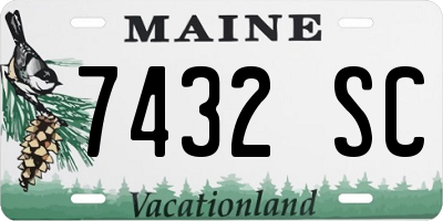 ME license plate 7432SC