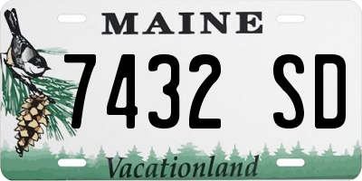 ME license plate 7432SD