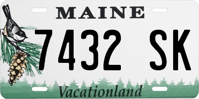ME license plate 7432SK