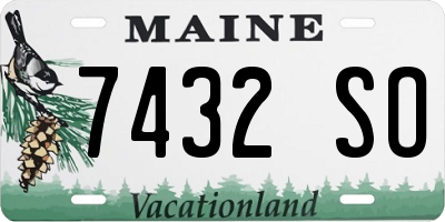 ME license plate 7432SO
