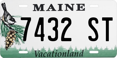 ME license plate 7432ST