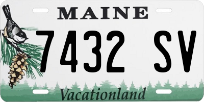 ME license plate 7432SV