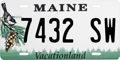 ME license plate 7432SW