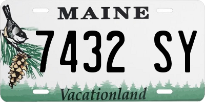 ME license plate 7432SY