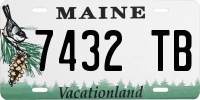 ME license plate 7432TB