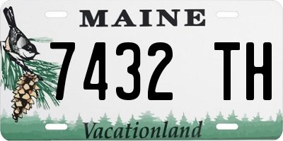 ME license plate 7432TH