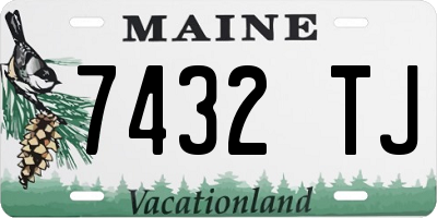 ME license plate 7432TJ