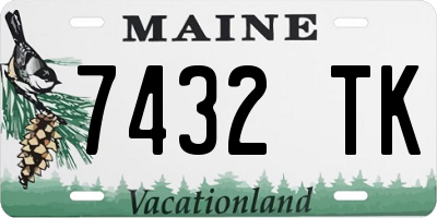 ME license plate 7432TK