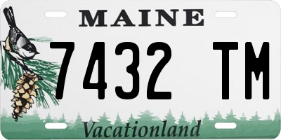 ME license plate 7432TM