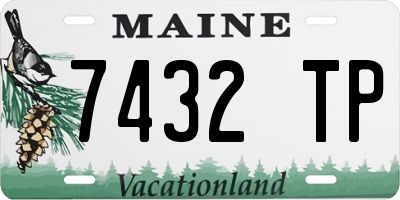 ME license plate 7432TP