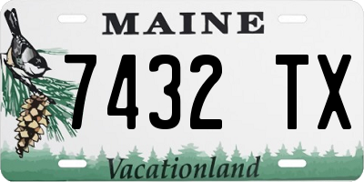 ME license plate 7432TX