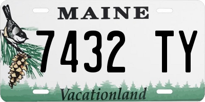 ME license plate 7432TY