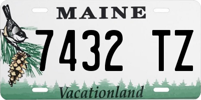 ME license plate 7432TZ