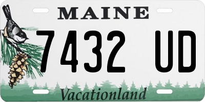 ME license plate 7432UD