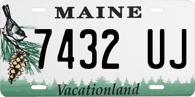 ME license plate 7432UJ