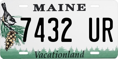 ME license plate 7432UR