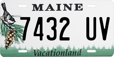 ME license plate 7432UV