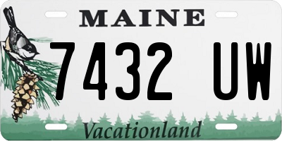 ME license plate 7432UW