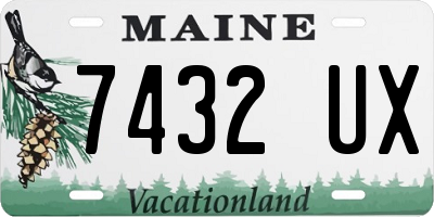 ME license plate 7432UX