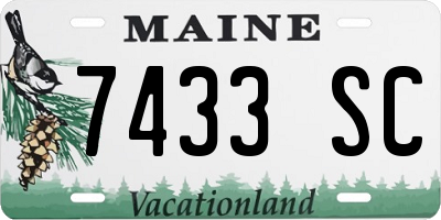 ME license plate 7433SC